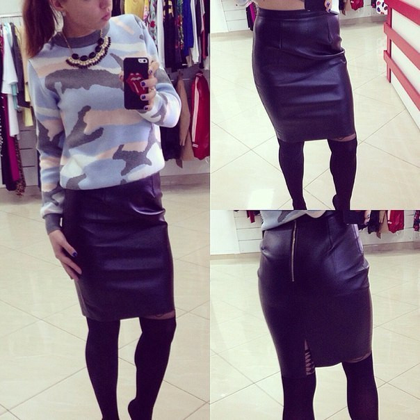 Купити офісні спідницю з екошкіри Купити офісні спідницю з екошкіри