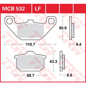 Мото колодки гальмівні TRW LUCAS MCB523SI аналог FDB314 / BRAKING 669SM1 / EBC FA067/ BREMBO 07KS04, фото 3