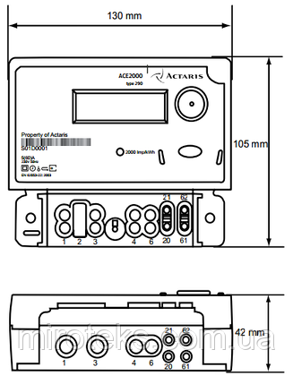 ACE 2000 двухтарифні однофазний лічильник (знятий з виробництва), фото 2