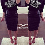 Класична спідниця-олівець з еко-шкіри, фото 2