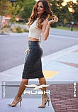 Класична спідниця-олівець з еко-шкіри, фото 3