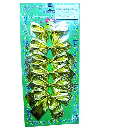 Бант золотий великий 6шт 021079