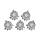 Конектор Finding Круглий ажурний квітка з візерунком 1 до 5 Античне срібло 23 мм x 21 мм, фото 3