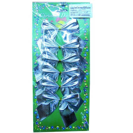 Бант великий срібло 6 шт 021078, фото 1