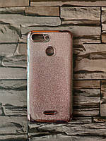 Чохол блискучий для Xiaomi Redmi 6 рожевий обідок