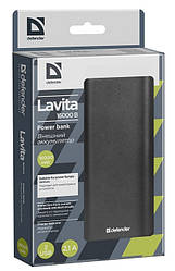 Зовнішній акумулятор Defender Lavita 16000B 2 USB, 16000 mAh, 2.1 A, Power Bank УМБ