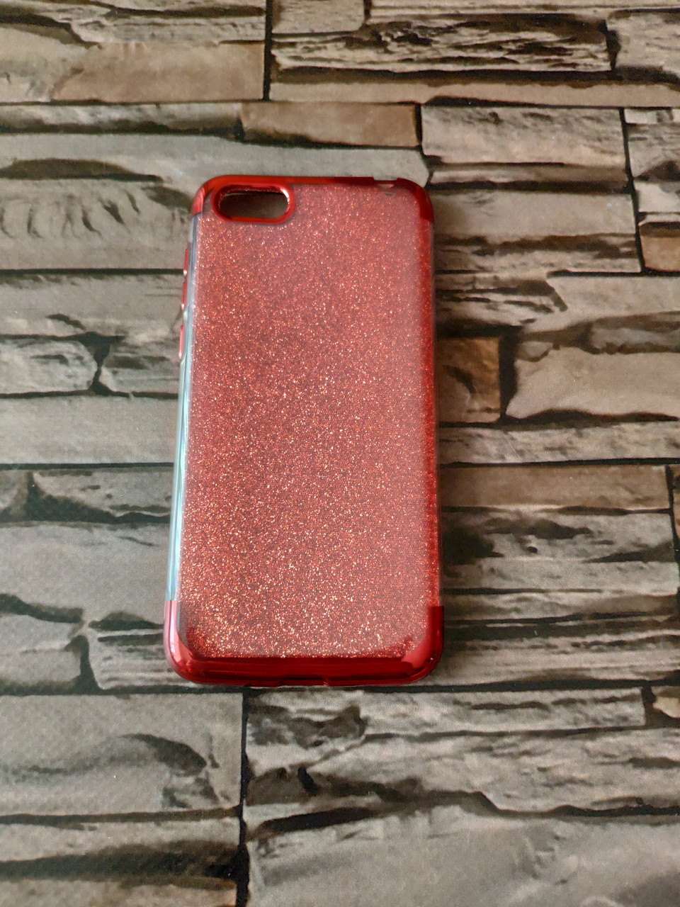 Чохол блискучий для Huawei Y5 2018 червоний обідок