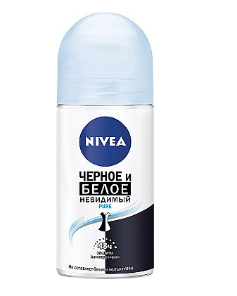 Дезодорант кульковий антиперспірант жіночий "Невидимий захист для чорного та білого Pure" Nivea 50 ml