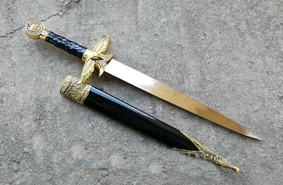 Кортик кинджал Фенікс відродження чисте лезо + піхви позолота копія нагородної зброї, якість на подарунок