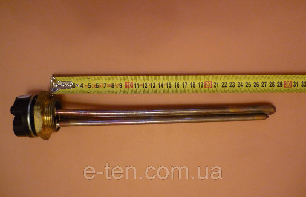 Тен мідний для чавунної батареї 1200 W з різзю 1 1/4" (Thermowatt, Італія) з італійським терморегулятором