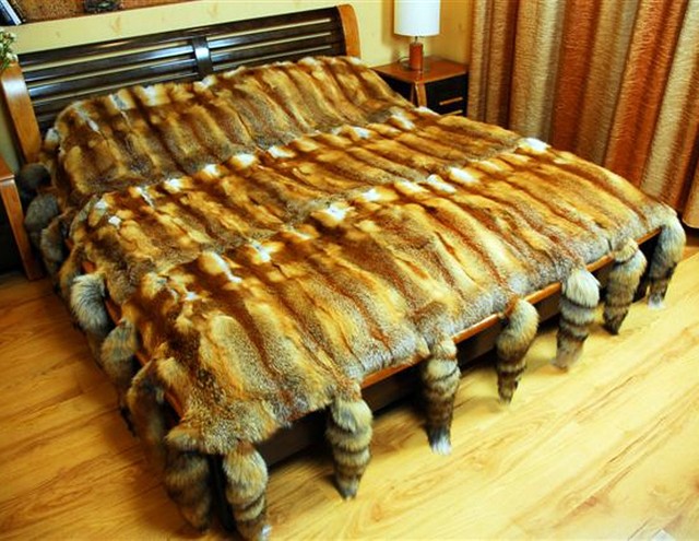 Хутряне покривало з лисиці Полуторний