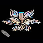 Світлодіодна люстра 180 Вт з підсвічуванням основи та пультом д/к колір каркасу чорний D-9103/6+3 BK LED 3color dimmer, фото 5