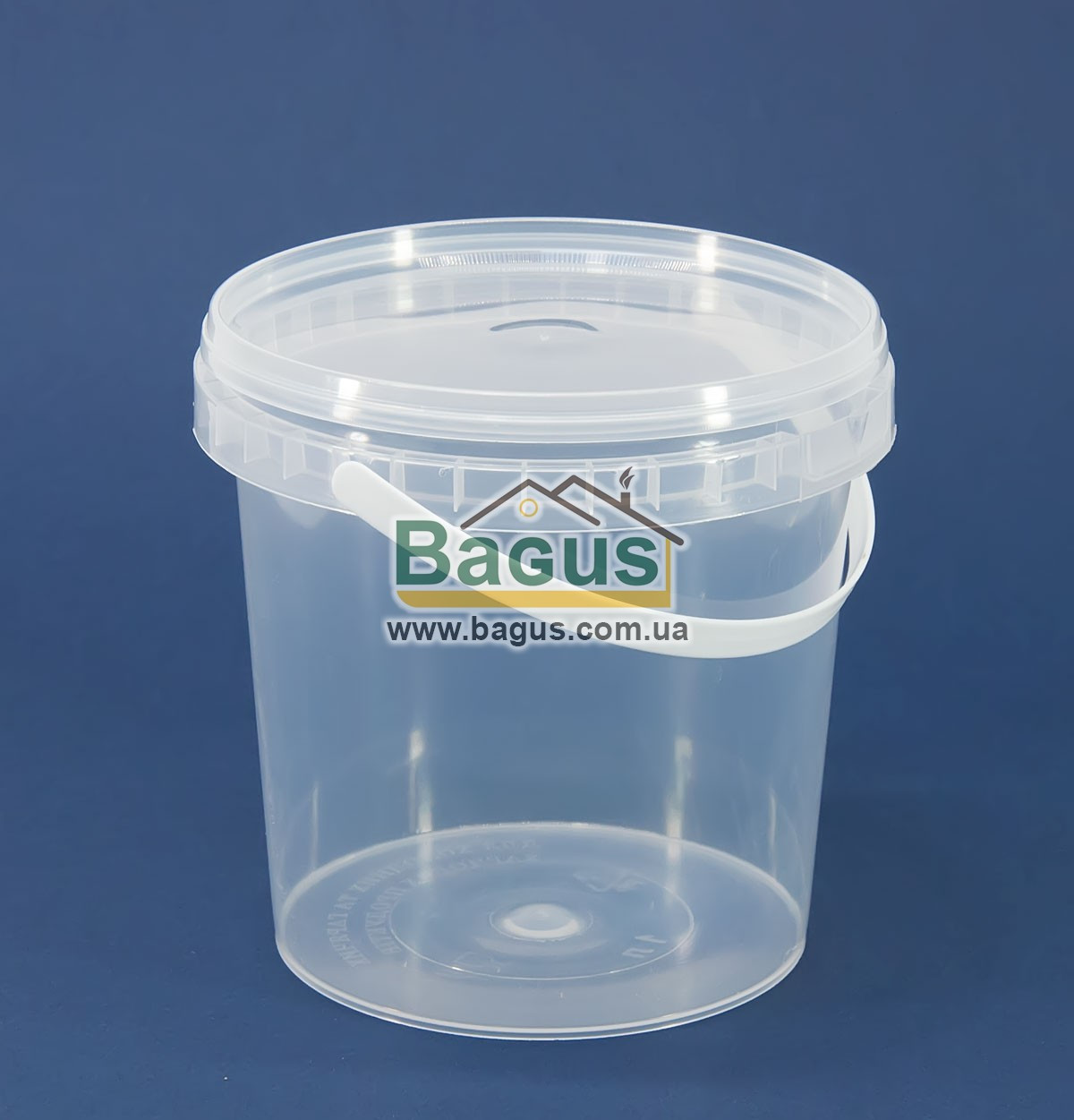 Відро 1 л із харчового пластику кругле з кришкою (прозоре)