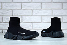 Кросівки жіночі Balenciaga Knit High-Top Sneakers Black/Black баленсіага. ТОП Репліка ААА класу., фото 2