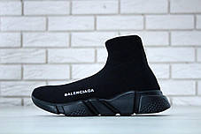 Кросівки жіночі Balenciaga Knit High-Top Sneakers Black/Black баленсіага. ТОП Репліка ААА класу., фото 2