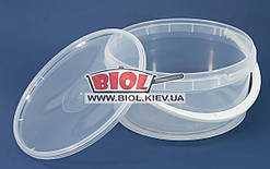 Відро 3 л харчове (ø21 см, h-10,5 см) пластикове кругле прозоре з кришкою і ручкою