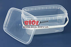 Контейнер 3 л харчовий 24,5х15,5х12 см пластиковий прямокутний прозорий із кришкою та ручкою