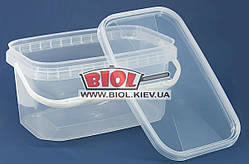 Контейнер 5 л харчовий 28х18х15 см пластиковий прямокутний прозорий із кришкою і ручкою