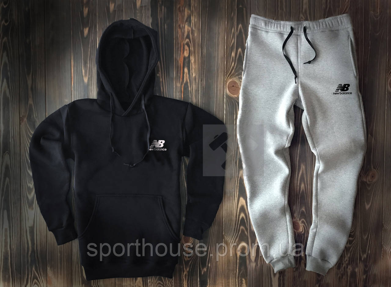 Спортивний костюм New Balance чорного і сірого кольору (люкс) XS