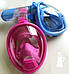 Дитяча повнолицева маска для плавання Easy Breath II generation (маска на все обличчя)  рожева, фото 5