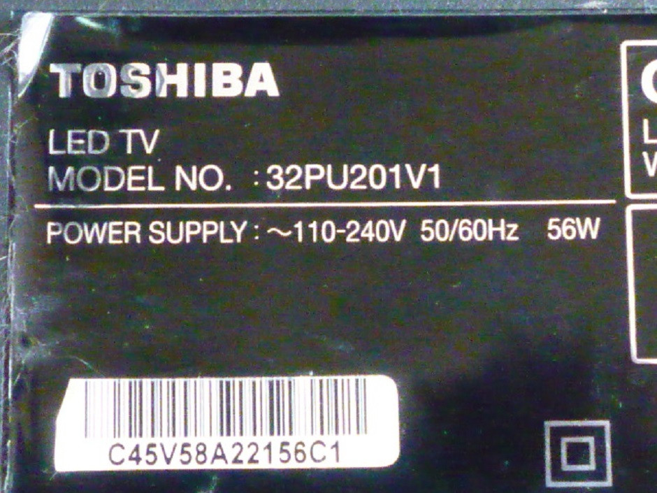 Блок живлення V71A00026700, плата матриці T-Con V320BJ3-XC01 від LED телевізора Toshiba 32PU201V1
