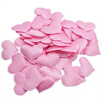 Сердечки мягкие для декора, свадебное конфети из сердечек, романтическая атмосфера 100 шт. DIY 3,5 см GS807 Розовый