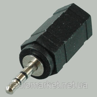 Перехідник шт.2,5мм стерео-гн.3,5мм стерео, корпус пластиковий 10 штук, фото 1