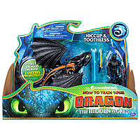 Дракон Ночная Фурия с викингом Dreamworks Dragons Hiccup Toothless