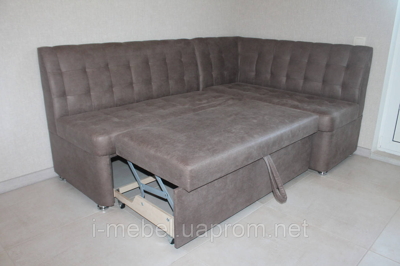 Кутовий диван зі спальним місцем у кухню (Світло-коричневий)