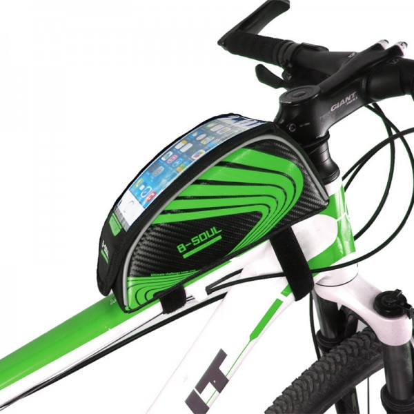Сумка велосипедная под смартфон на раму B-Soul BAO-001 зеленая - фото 2 - id-p549300983