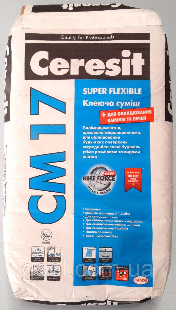 Церезит СМ 17 Супер Флекс клей для плитки и камня для электрического ...