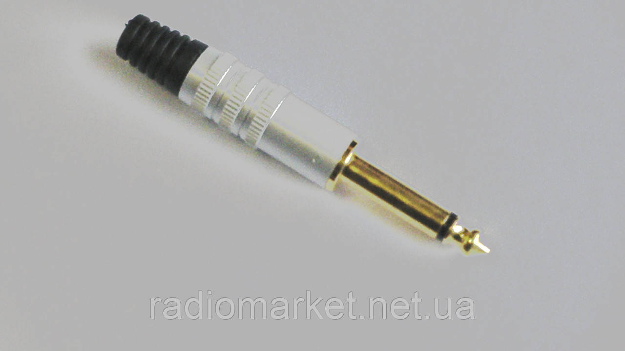 Штекер 6,35 мм моно, gold, корпус металевий
