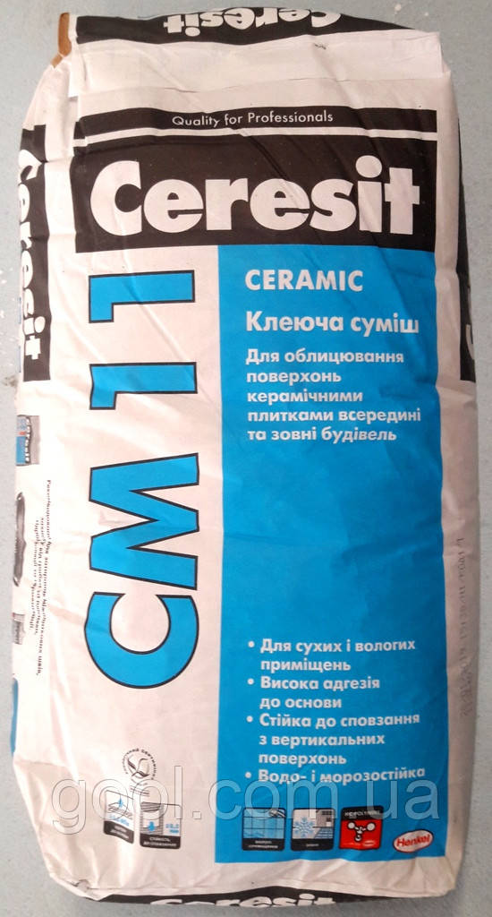 Клей Ceresit СМ 11 (Церезіт СМ11) для плитки 25 кг мішок, фото 1