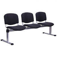 Стілець секційний Ізо-3 на 3 посадочних місця каркас алюм, тканина А-01 (AMF-ТМ)