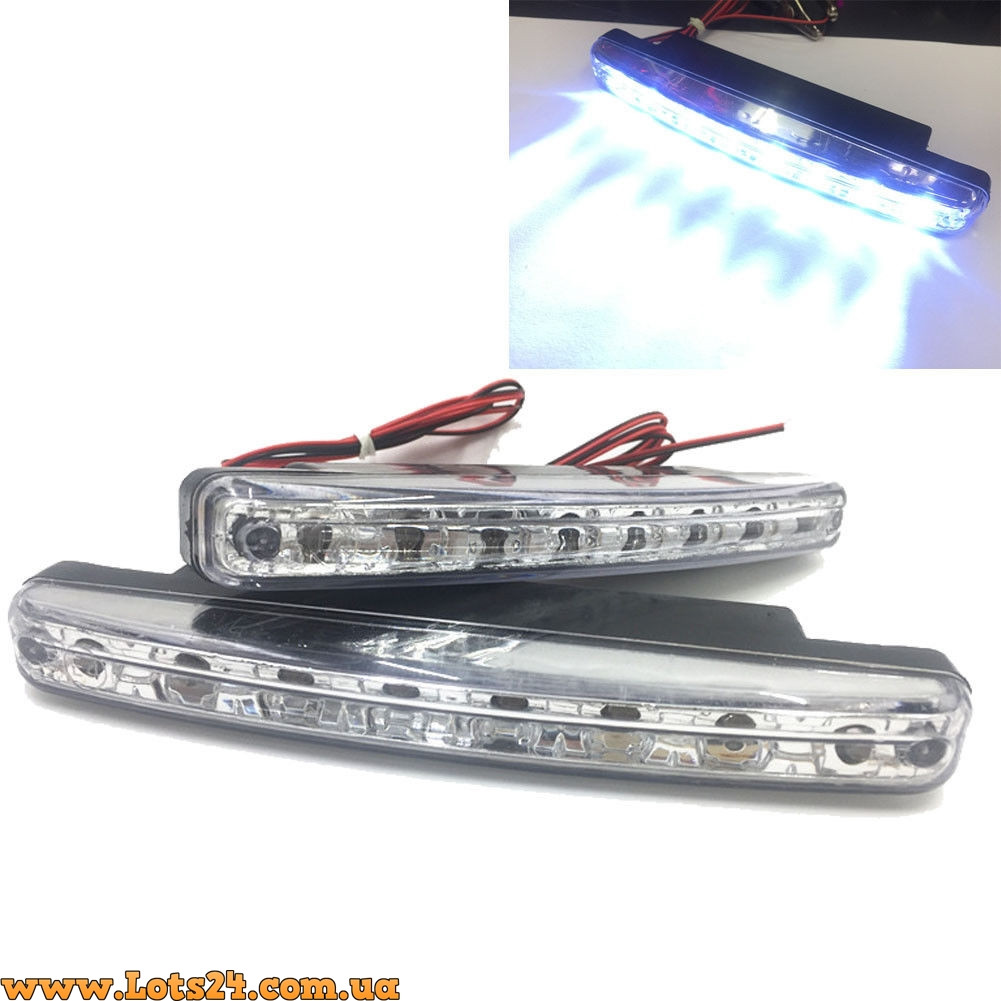 2шт Денні Ходові вогні 8 LED DRL світлодіодні ДХО ліхтар, фото 1