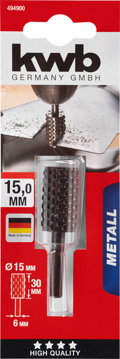 Бор фреза для кольорових металів циліндрична 16 x 30 mm KWB