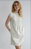 Літня плаття з вишивкою, кольору невибіленого льону 52 і 54 розміри