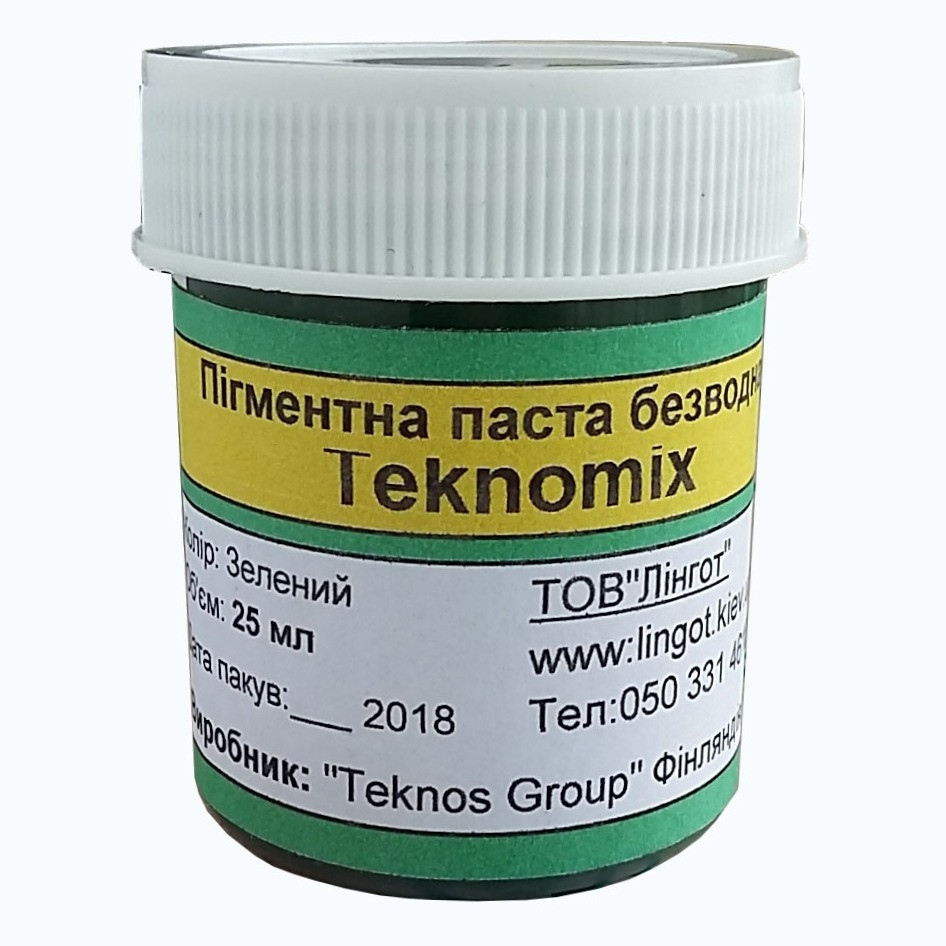 Teknomix-безводна Пігментна паста для епоксидної смоли(25 мл) Зелена