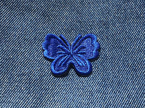 Нашивка метелик колір синій 43х33 мм