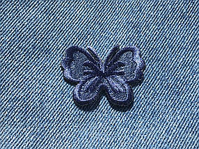 Нашивка метелик колір темно-синій 43х33 мм