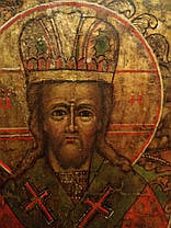 Ікона Деісус Господь з Богородицею та Іоанном 19 століття, фото 2
