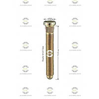 Шпилька колесная Starleks D=12,30mm.( 12х1.5 ).L=75mm.