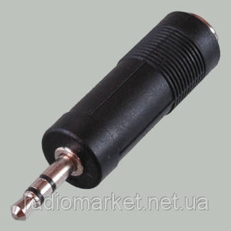 Перехідник шт.3,5мм стереогн.6, 35 мм стерео, корпус пластиковий 10 штук, фото 1