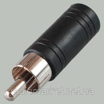 Перехідник шт.RCA-гн.3,5мм стерео, корпус пластиковий, фото 1
