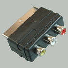 Перехідник шт.Скарт-3хгн.RCA (IN), корпус пластиковий