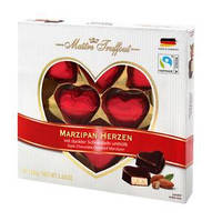 Марципанові цукерки в темному шоколаді Сердечка Marzipan Herzen Maitre Truffout Австрія 110г