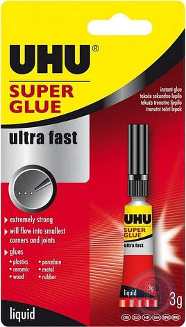 Універсальний секундний клей UHU Super Glue 3 г. UHU 36015, фото 1