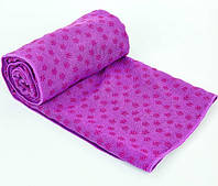 Йога-рушник килимок для йоги 1,83 мx0,63 м мікрофібра силікон фіолетовий (FI-4938-violet)