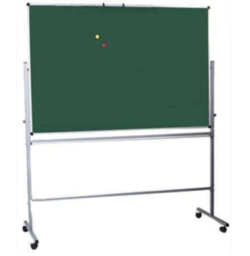 Крейдяна дошка магнітна 100х150 см. поворотна двостороння на колесах під крейду, UkrBoards UB-R100x150G, фото 1