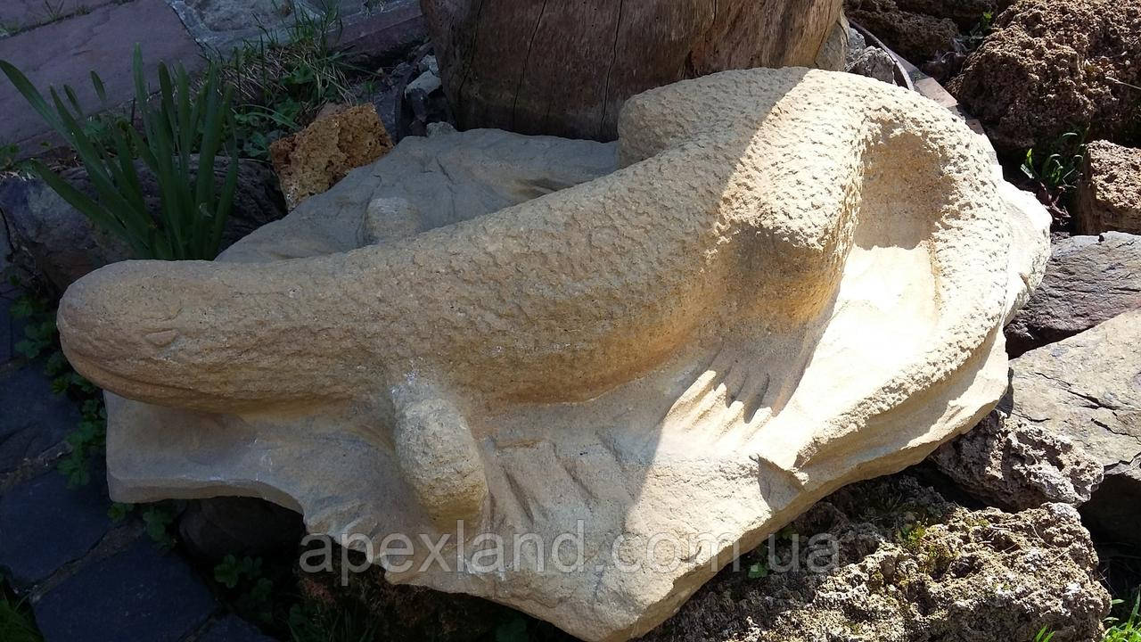 Скульптура "Ящірка" з натурального каменю, авторська робота, фото 1
